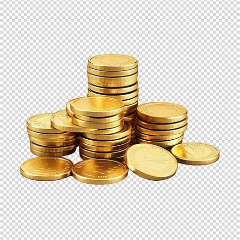 Premium Psd Gold Coin Stack Isolated On Transparent Background