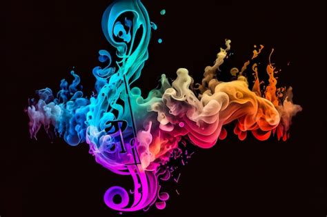 Premium Photo A Colorful Musical Note With A Rainbow Colored Background