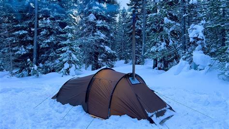 Hot Tent Camping In Heavy Snowfall Youtube