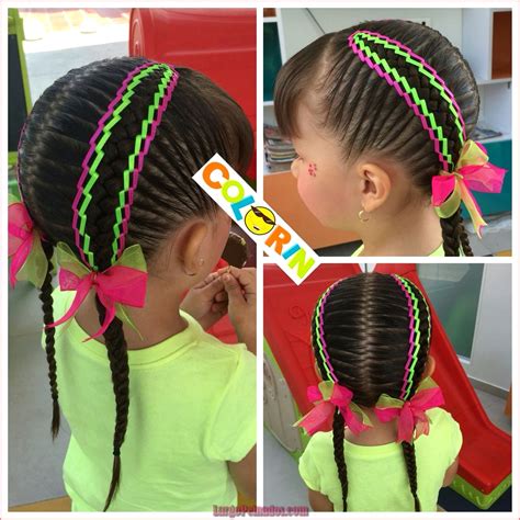 Peinados Con Trenzas Y Cintas De Colores Largo Peinados