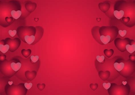 Fondo Rojo Abstracto De Corazones De San Valent N Vector Premium