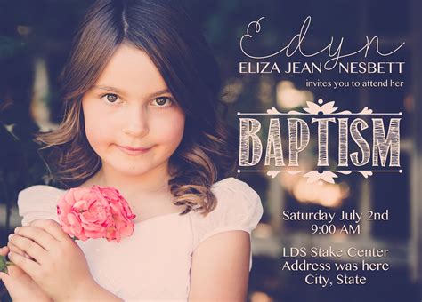 Edyn Lds Girl Baptism Invitation On Behance