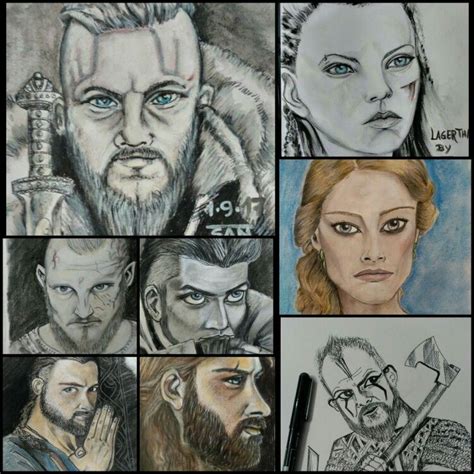 Vikings Dibujos De Algunos Personajes De La Serie Vikingos Distintas