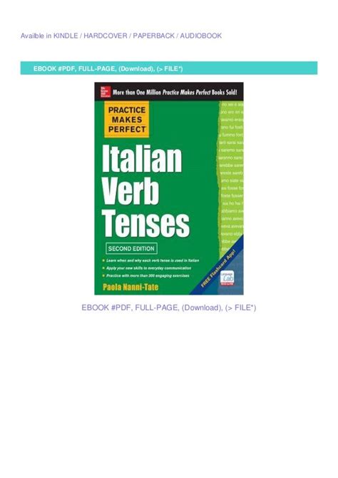 Download Practice Makes Perfect Italian Verb Tenses 2nd Edition With