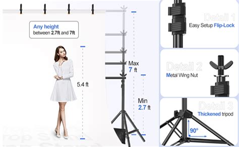 Emart Backdrop Stand Kit X Ft Wxh Adjustable Photo Backdrop Stands