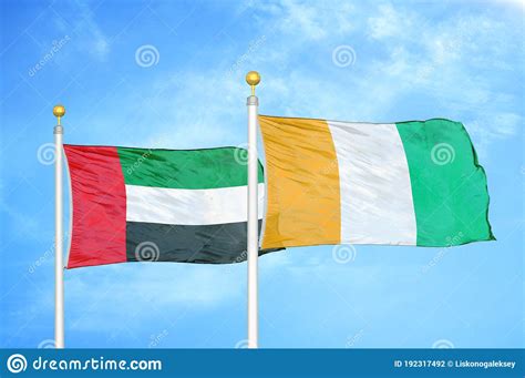 United Arab Emirates And Cote D Ivoire Ivory Coast Two Flags Stock