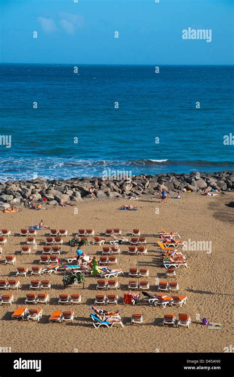 Beach In Front Of Paseo Costa Canaria Seaside Promenade Playa Del