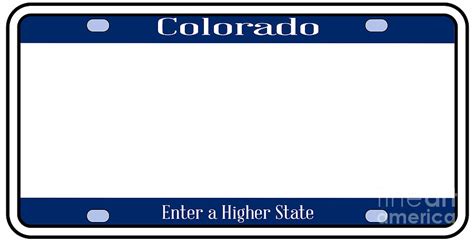 Blank Colorado State License Plate Digital Art by Bigalbaloo Stock | Pixels