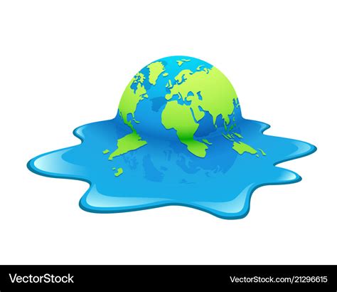 Melting Earth Concept Global Warming Design Vector Image