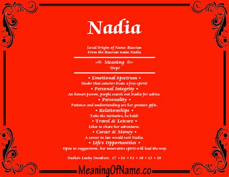 Nadia - Meaning of Name