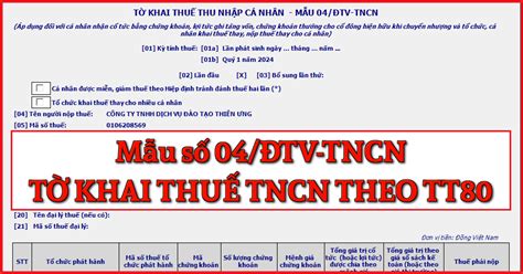 Mẫu số 02 KK TNCN Tờ khai thuế thu nhập cá nhân theo TT 80 2021