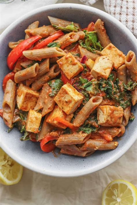 Creamy Vegan Tomato Pasta With Tofu Earth Of Maria