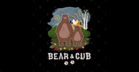 Lgbtq Gay Bear Community Culture Pride Colors Bear And Cub In Fall Mountains Birch Trees Leaves