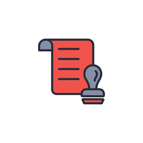 Stamp Document Icon Editable Strokelinear Style Sign For Use Web