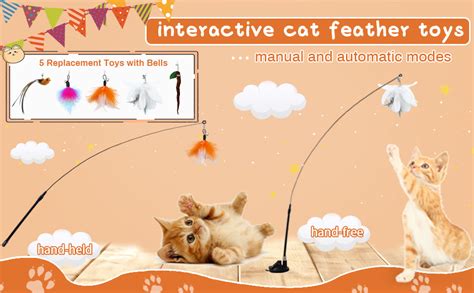 Xgx Cat Feather Toys Interactive Cat Wand Toys With Super Suction Cup Detachable 5