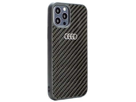 Audi Carbon Fiber Case Zwart IPhone 12 12 Pro Hoesje