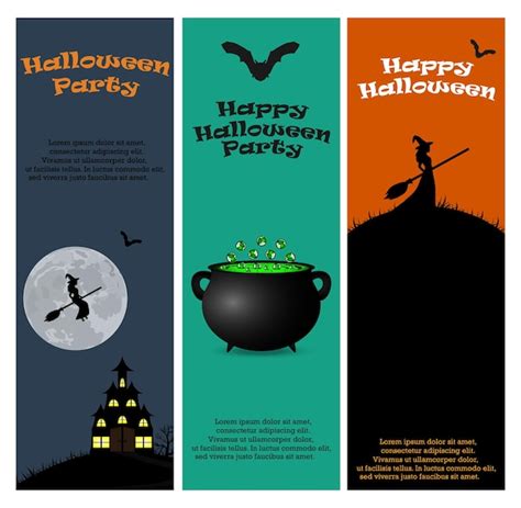 Uitnodiging Voor Een Halloween Feest Verticale Banner Kaartenset