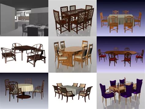 Top 12 Dining Sets 3d Models For Design Newest 2022 Open3dmodel