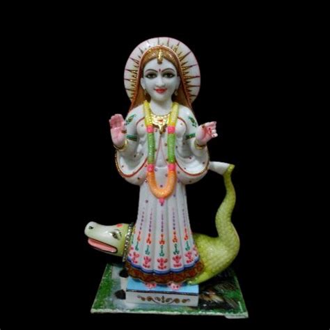 Multicolor Painted Khodiyar Mata Marble Statue For Worship Size