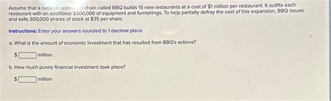 Solved Assume That A National Restaurant Chain Called BBQ Chegg