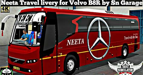 🔵 Download Neeta Travel Livery For Volvo B8r For Bussid Game By Sn Garage