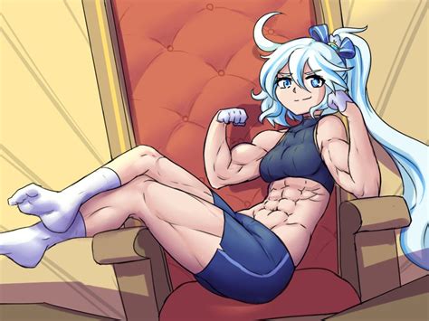 Rule 34 Abs Alternate Muscle Size Blue Hair Female Only Furina Genshin Impact Genshin Impact