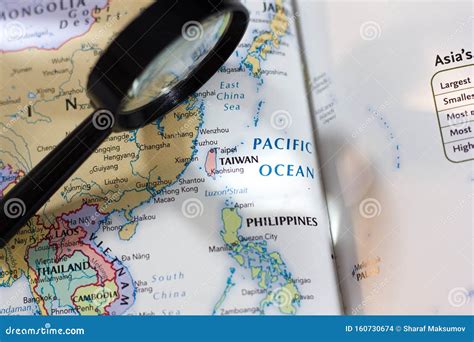 Taiwan Op De Kaart Van De Wereld Stock Foto Image Of Atlas Taiwan