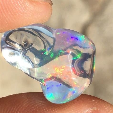 A Carat Carved Water Opal Clear As A Drop Of Water But With An Aura