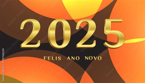 Cart O Ou Banner Para Desejar Um Feliz Ano Novo Em Ouro Sobre