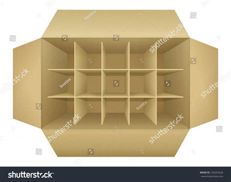 Open Empty Corrugated Cardboard Packaging Box With Subtle Textures