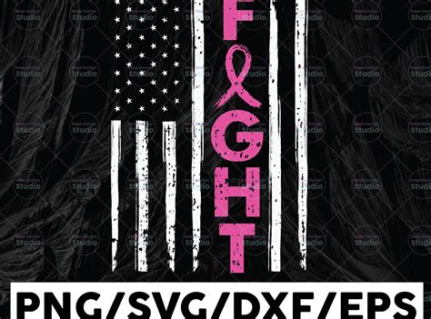 Pink Ribbon Usa Flag Svg Breast Cancer Awareness Svg Breast Cancer