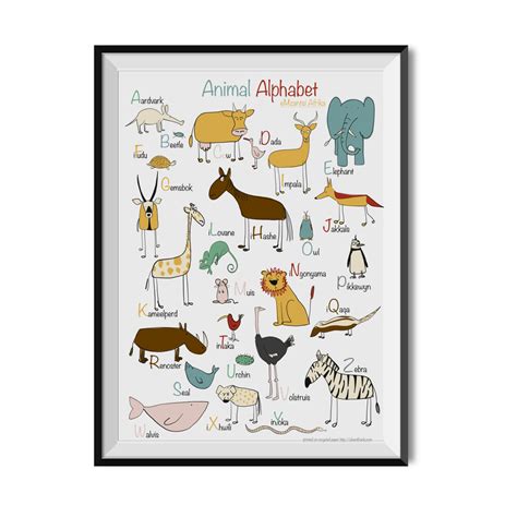 Oli & Frank | A3 Poster Animal Alphabet | - Mighty Small | Kids Stationary | Cape Town