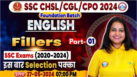 Ssc Cgl Chsl Cpo English Class Fillers In English Ssc Cgl