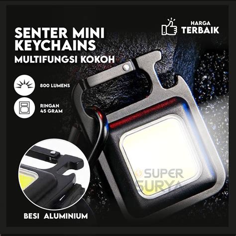 Senter Mini Gantungan Kunci Besi Lampu Camping Alumunium Led Cob Cas Usb Type C Shop Indonesia