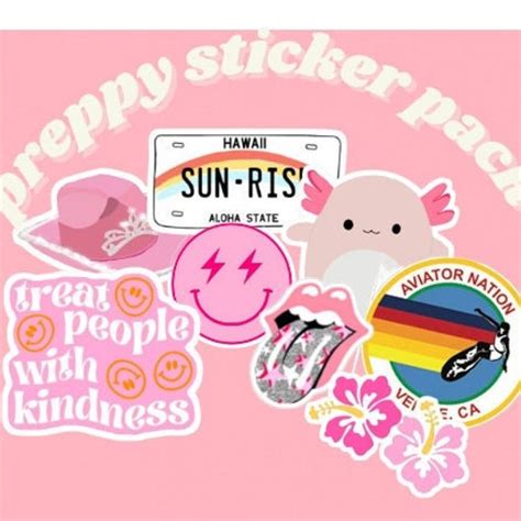 Preppy Sticker Pack Vsco Sticker Pack 10 Stickers Etsy New Zealand