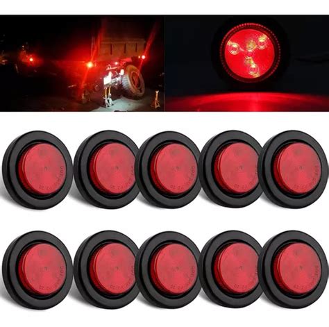 10 Luces Led Redondas Rojas De 2 Pulgadas Para Remolque Luc Meses