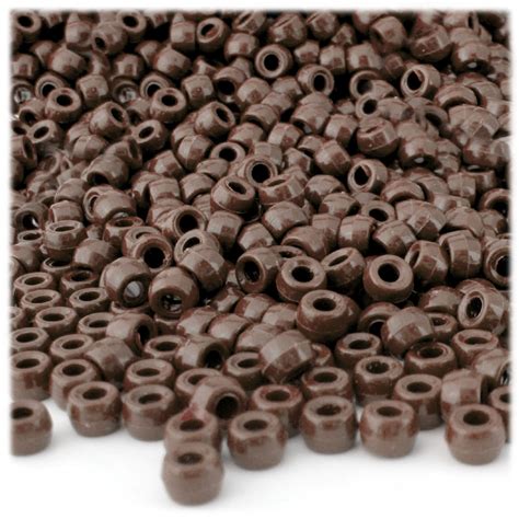 Pony Beads Opaque 6x9mm 100 Pc Brown Crafts Outlet