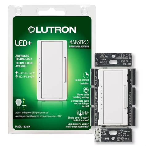 Lutron Maestro LED+ Dimmer Switch for Dimmable LED/Halogen/Incandescent ...