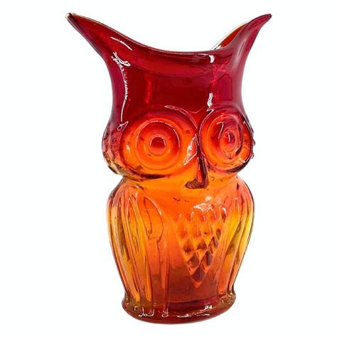 Sold Price Vintage Amberina Glass Owl Vase Invalid Date MST