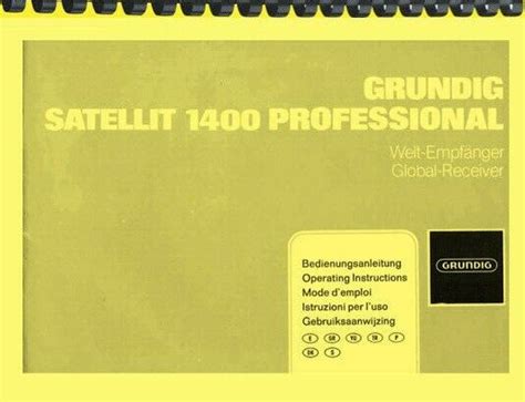 Grundig Satellit Professional Receiver Owner S Manual And Service