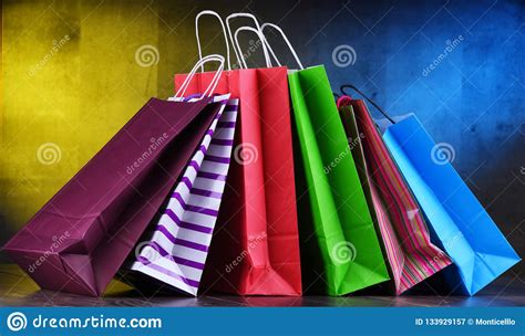 Composition with Colorful Paper Shopping Bags Stock Image - Image of ...