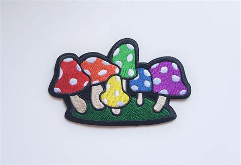 Embroidered Rainbow Mushroom Patch Exclusive Design Etsy