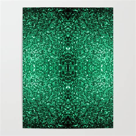 Emerald Green Faux Glitter Sparkles Poster By Pldesign Society6