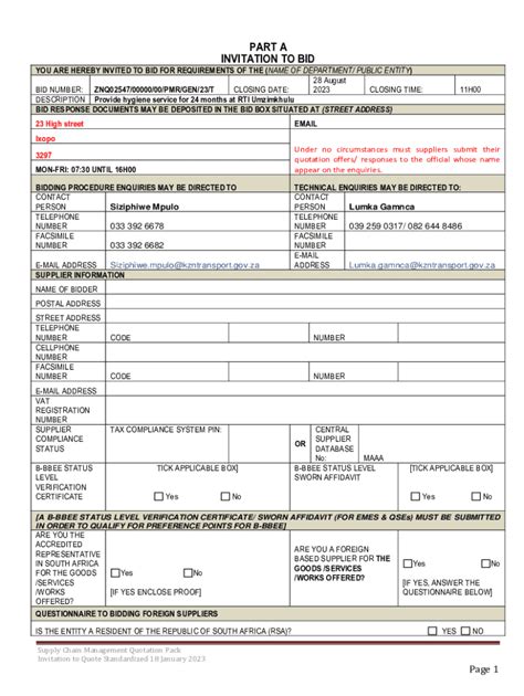 Fillable Online Bid Number Znq Pmr Gen T Fax Email