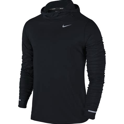 Nike Mens Dri Fit Element Hoodie Blacksilver