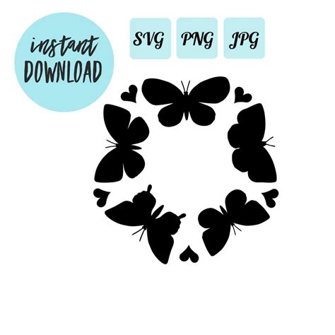 Butterfly Circle Svg Butterfly Png Butterfly Cut File Cold Etsy