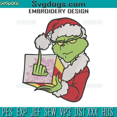 The Grinch Fuck Christmas Embroidery Design File Santa Grinch