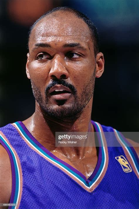 Karl Malone Of The Utah Jazz Looks On Against The Sacramento Kings