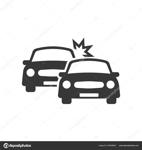 Crashed Cars Vector Icon Stock Vector By 4zeva 244506608