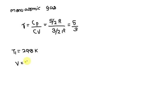 A Sample Of A Monatomic Ideal Gas At Atm And K Expands